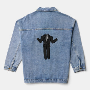 Karikatur Anzug dunkelgrau Jeansjacke