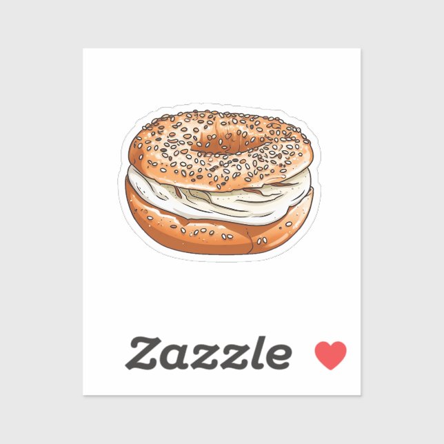 Karikatur-Bagel Aufkleber (Blatt)