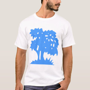 Karikatur-Baum - Babyblau T-Shirt