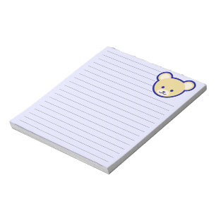 Karikatur Blau Beiger Teddybär Süße Kunst Notizblock