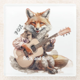 Karikatur Cartoon Animal Fox Musik Glasuntersetzer