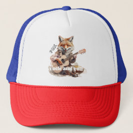 Karikatur Cartoon Animal Fox Musik Truckerkappe