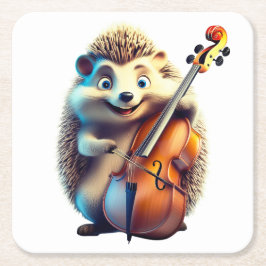 Karikatur, Cartoon, Illustration Eine Musik Rechteckiger Pappuntersetzer