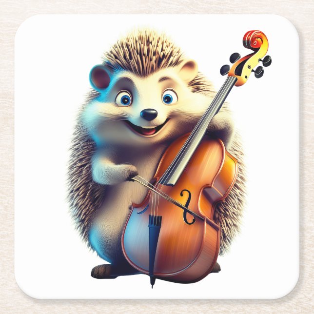 Karikatur, Cartoon, Illustration Eine Musik Rechteckiger Pappuntersetzer (Vorderseite)