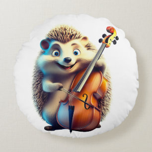 Karikatur, Cartoon, Illustration Eine Musik Rundes Kissen