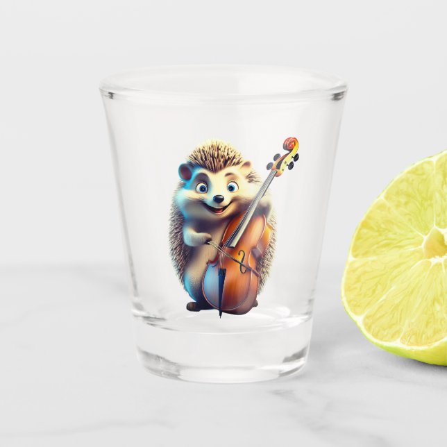 Karikatur, Cartoon, Illustration Eine Musik Schnapsglas (Vorderseite)