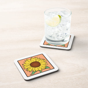 Karikatur Clip Art Garten Sommer Sonnenblume Blume Getränkeuntersetzer