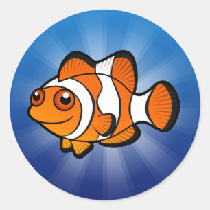 Karikatur Clownfisch Runder Aufkleber