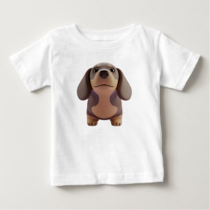 Karikatur-Dackel-Welpe-Charakter Baby T-shirt