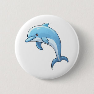 Karikatur-Delfin-Illustration Button