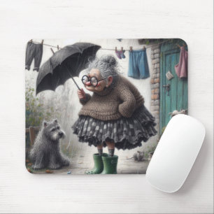 Karikatur der alten Dame Mousepad