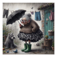 Karikatur der alten Dame