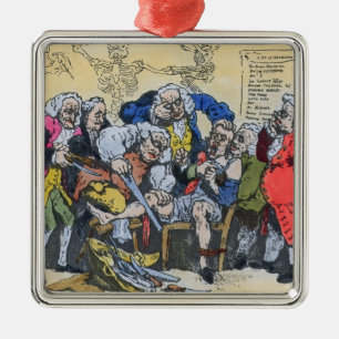 Karikatur der georgischen Chirurgen bei Arbeit, Silbernes Ornament