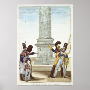 Karikatur der Soldaten beim Colonne Vendome Poster
