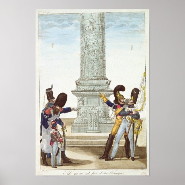 Karikatur der Soldaten im Colonne Vendome Poster (Vorne)
