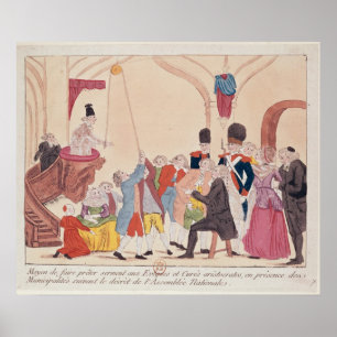Karikatur der Weise, aristokratisch zu machen Poster