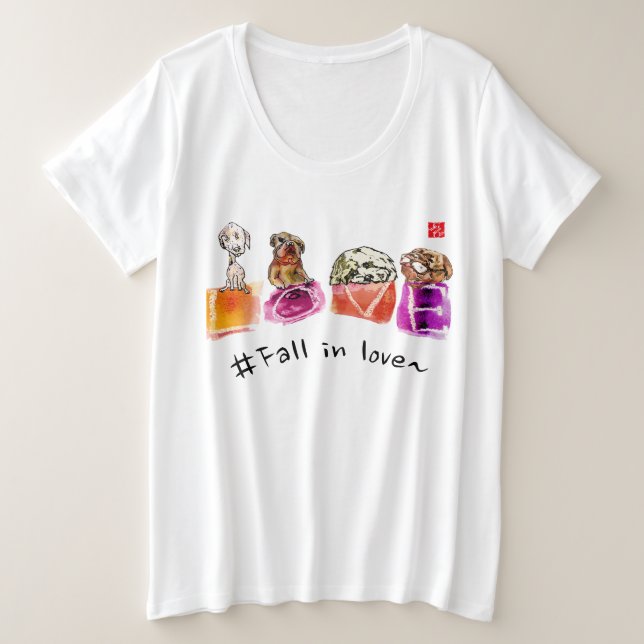 Karikatur des Tieres Plus Größe Große Größe T-Shirt (Design vorne)