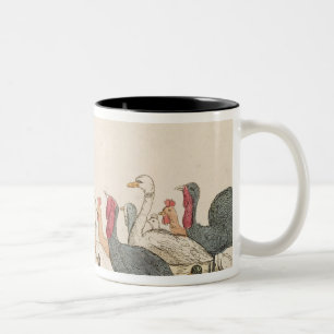 Karikatur des Zusammenbaus der angesehener Zweifarbige Tasse