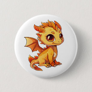 Karikatur-Drachen-Illustration Button