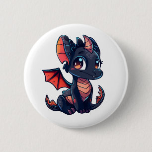Karikatur-Drachen-Illustration Button