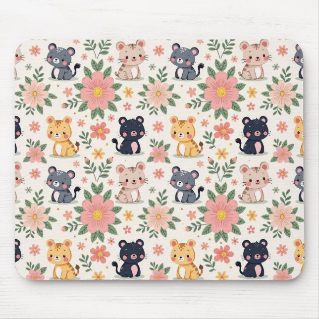 Karikatur Dschungelkatzen Mousepad (Vorne)