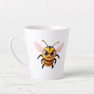 Karikatur einer Biene mit finsterem Blick Milchtasse