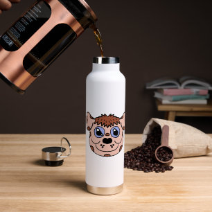 Karikatur eines Hundekopfes Trinkflasche
