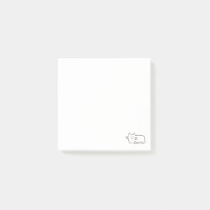 Karikatur Einfache Katze Liniengrafik Post-it Klebezettel