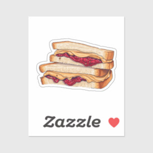 Karikatur-Erdnussbutter-und-Gelee-Sandwich Aufkleber