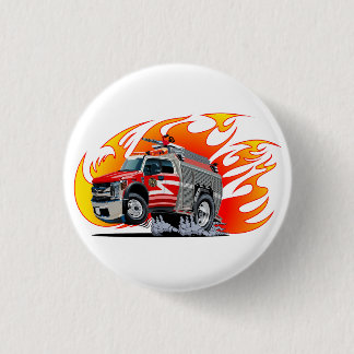 Karikatur-Feuerwehrautos Button