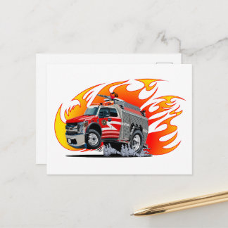 Karikatur-Feuerwehrautos Postkarte