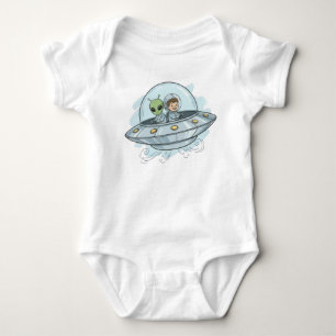 Karikatur fliegender Außerirdischer Baby Strampler