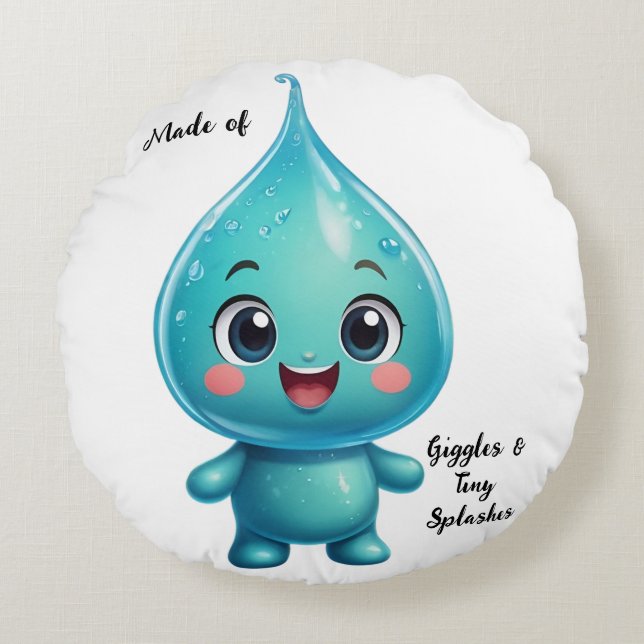 Karikatur für das süße Wasser - Niedlich Rundes Kissen (Vorderseite)