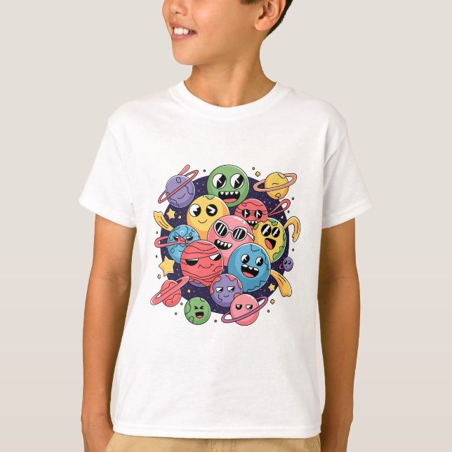 Karikatur-Galaxie mit Whimsikstern T-Shirt (Vorderseite)