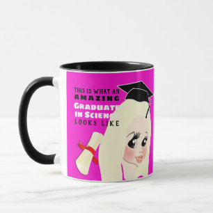 Karikatur-Geschenk Weibliche Blonde Haar braun Tasse
