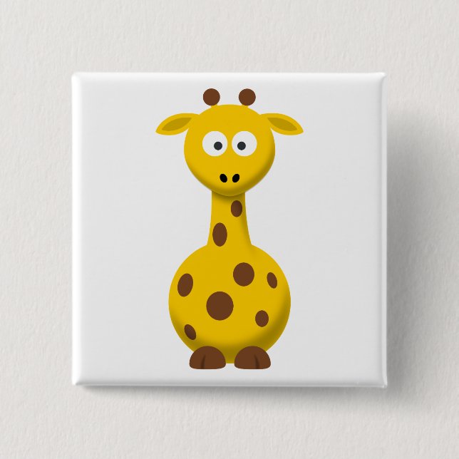 Karikatur-Giraffe Button (Vorderseite)