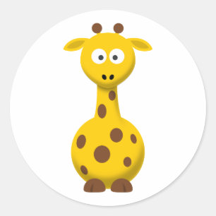 Karikatur-Giraffe Runder Aufkleber