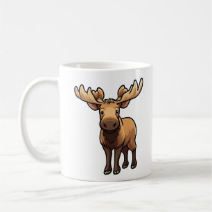 Karikatur-Hirsch-Illustration Kaffeetasse