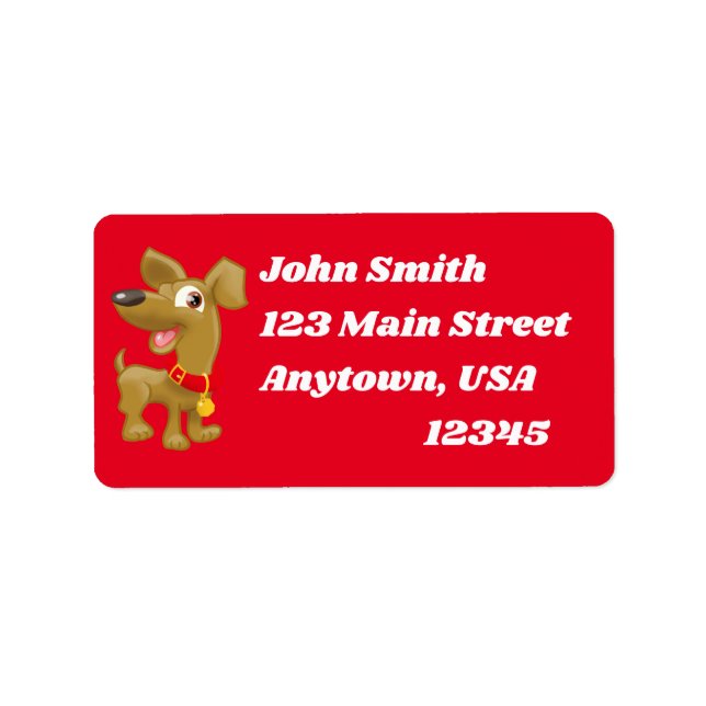Karikatur-Hundesiegel Adressaufkleber (Vorne)