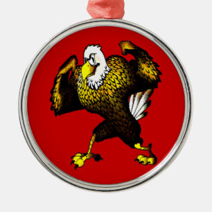 Karikatur Kampf Adler Ornament Aus Metall