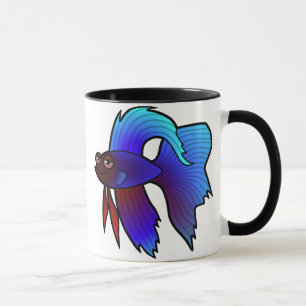 Karikatur Kampffisch / Siamese Kampffisch Tasse