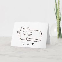 Karikatur-Katze-Gekritzel-Linienkunst Grußkarte ge