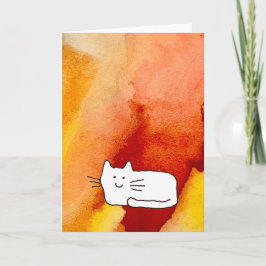 Karikatur-Katze-Gekritzel-Linienzeichnung Grußkart Karte