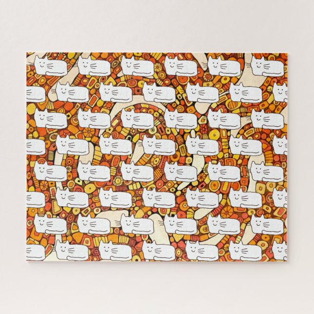 Karikatur Katzen Kritzel-Linienzeichnung (Horizontal)