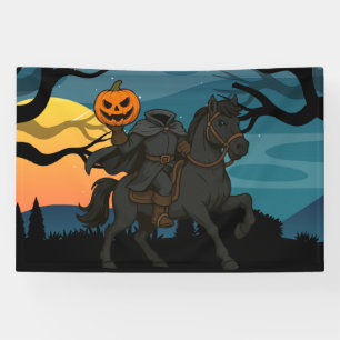Karikatur Kopfloser Reiter Halloween/Herbst Banner