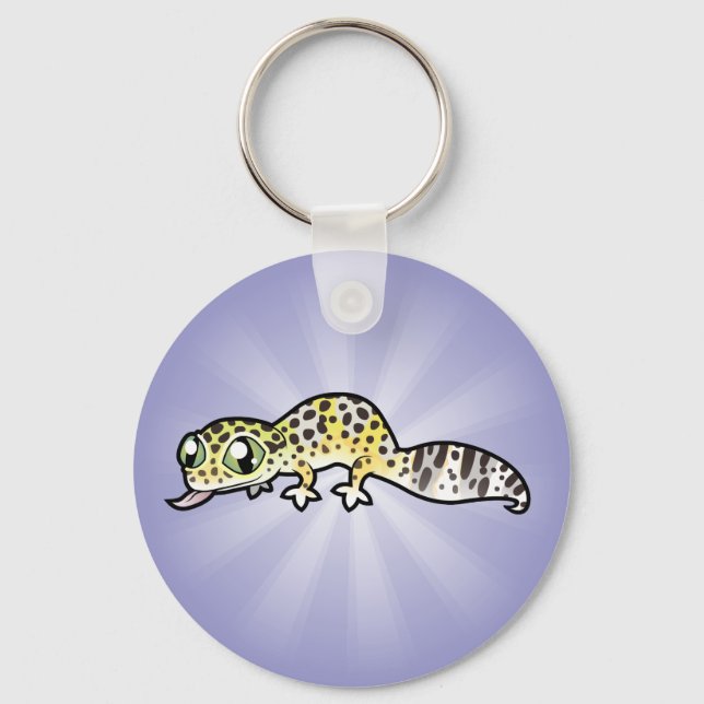Karikatur Leopardgecko Schlüsselanhänger (Vorderseite)
