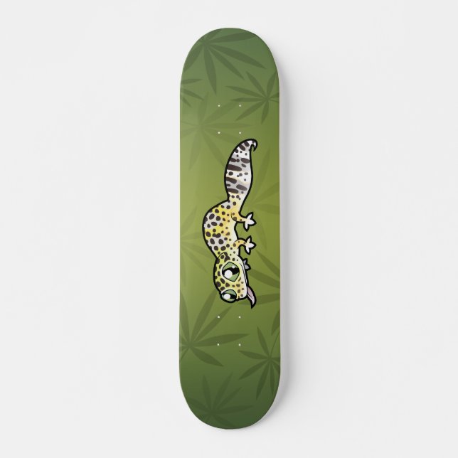 Karikatur Leopardgecko Skateboard (Vorne)