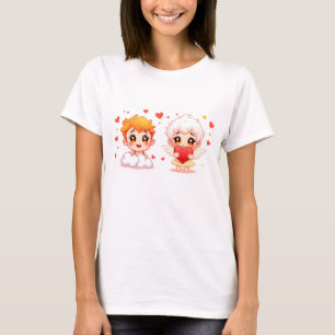 Karikatur lustige spielende Engel für Liebe dich T-Shirt