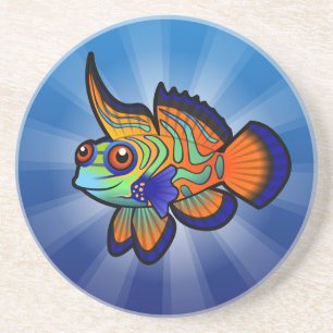 Karikatur Mandarin / Mandarin-Drächenfisch Untersetzer