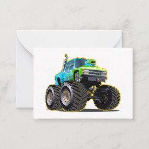 Karikatur-Monstertruck Mitteilungskarte